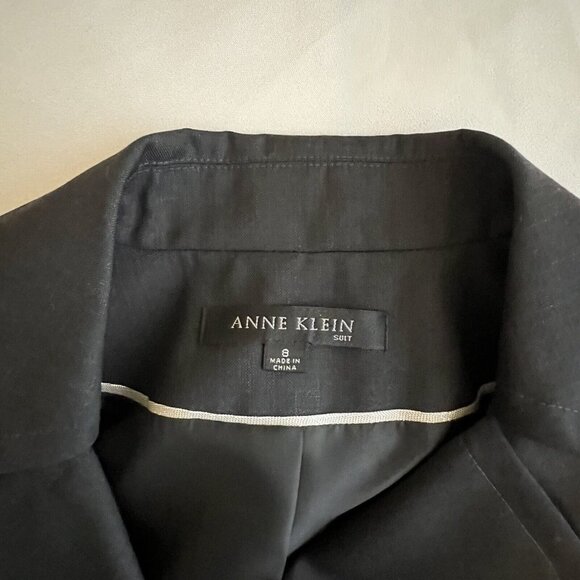 Anne Klein Blazer Jacket Cropped Gray 3/4 Sleeves Wool Blend Sz 8 - Picture 3 of 7